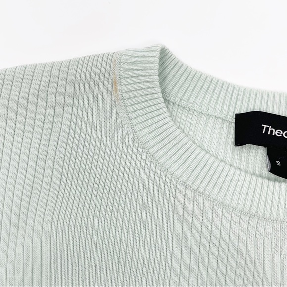 Theory Mint Green Ribbed Crew Neck Sweater - Picture 9 of 10